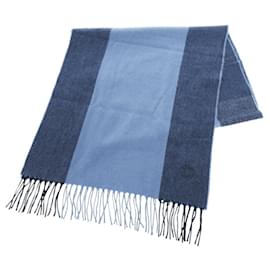 Hermès-Hermes H Summer Block Cashmere Blue Scarf-Blue