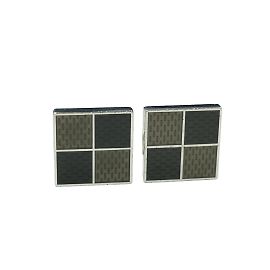Abotoaduras Damier Louis Vuitton Preto Prata