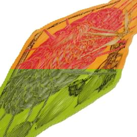 Hermès-Hermes Pleated Carré Jardin Creole Paradise Scarf-Orange,Yellow