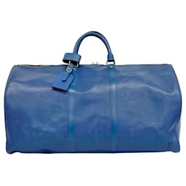 Louis Vuitton-Bolsa Boston Keepall 55 Epi Louis Vuitton-Azul