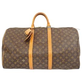 Louis Vuitton-Louis Vuitton Monogram Keepall 55 Boston Bag-Brown
