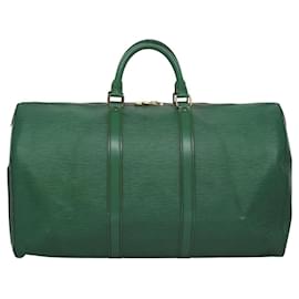 Louis Vuitton-LOUIS VUITTON Epi Keepall 50 Boston Bag Green M42964 LV Auth 115083-Green
