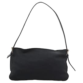 Fendi-FENDI Mamma Baguette Sac à épaule Nylon Noir Argent Auth ep7496-Noir,Argenté