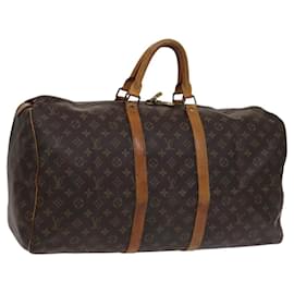 Louis Vuitton-LOUIS VUITTON Monogram Keepall 55 Boston Bag M41424 LV Auth ep7541-Monogram