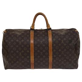 Louis Vuitton-LOUIS VUITTON Monogram Keepall 55 Boston Bag M41424 LV Auth ep7541-Monogram