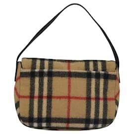 Autre Marque-Burberrys Nova Check Blue Label Shoulder Bag Brown Black Silver Auth BA357-Brown,Black,Silvery