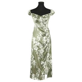 Reformation Vestido de seda Caqui