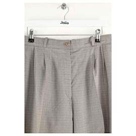 Hermès-Wide wool pants-Grey