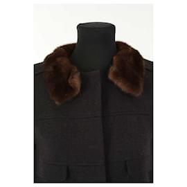 Tara Jarmon-Wool coat-Brown