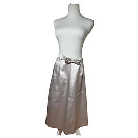 Vintage Courreges Paris Perlenrock 38/M Silber