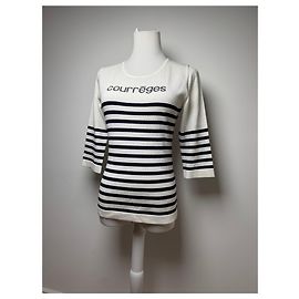 Pull rayé vintage Courreges Paris Blanc/Marin EU36/S Blanc