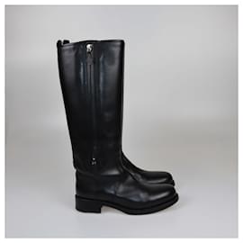 Hermès-HERMES Boots T.EU  Leather-Black