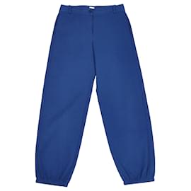 Hermès-HERMES Trousers T.FR  Cotton-Blue