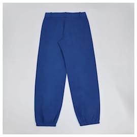 Hermès-HERMES Trousers T.FR  Cotton-Blue