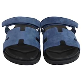 Hermès-HERMES Flats T.EU  Suede-Blue