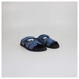 Hermès-HERMES Flats T.EU  Suede-Blue