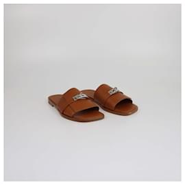 Hermès-HERMES Flats T.EU  Leather-Other