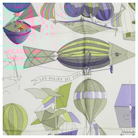 Hermès-Hermès 1994 Square Scarf 90 The Follies of Heaven Dark Gray Silk Scarf Hermes-Grey