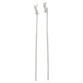 Yves Saint Laurent-Yves Saint Laurent Silver Drop Earrings-Silvery