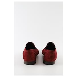 Berluti-Suede loafers-Dark red