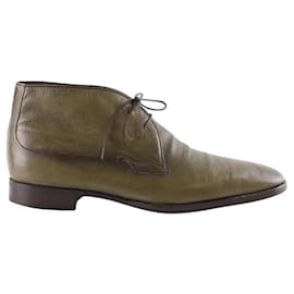 Berluti-Leather boots-Khaki