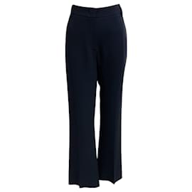 Valentino-Valentino Navy Blue Silk Trousers-Navy blue