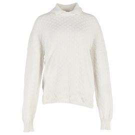 Pull col montant Louis Vuitton en laine blanche Blanc Écru