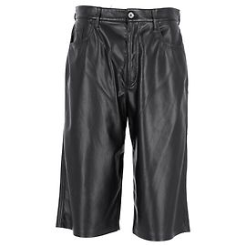 Bermuda Nanushka in pelle nera Nero