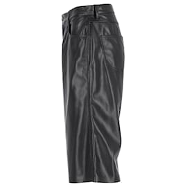 Nanushka- Nanushka Bermuda Shorts in Black Leather-Black