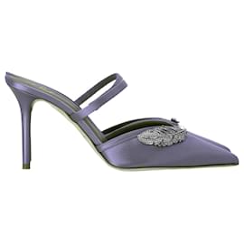 Autre Marque- Malone Souliers Fara Embellished Slip-On Pumps in Pink Satin-Pink