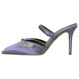 Autre Marque- Malone Souliers Fara Embellished Slip-On Pumps in Pink Satin-Pink
