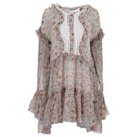 Autre Marque- Philosophy Di Lorenzo Serafini Floral Tiered Mini Dress in Multicolor Viscose-Multiple colors