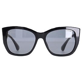 Chanel 5429 CC Butterfly-Framed Sunglasses in Black Acetate Black