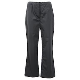 Prada- Prada High-Rise Bell Trousers in Black Cotton-Black