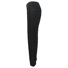 Prada- Prada High-Rise Bell Trousers in Black Cotton-Black