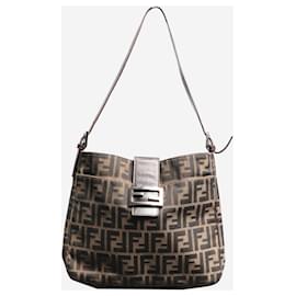 Fendi-Brown Zucca canvas Mamma baguette shoulder bag-Brown