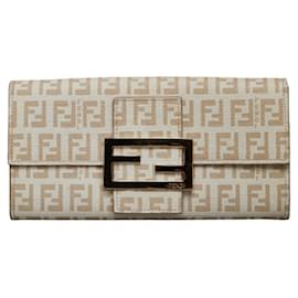 Fendi-Fendi Zucchino Long Wallet-Beige