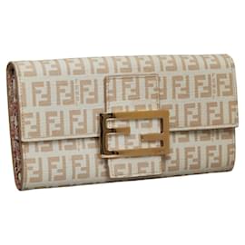 Fendi-Fendi Zucchino Long Wallet-Beige