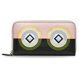 Fendi-Fendi Monster Continental Wallet-Black,Pink