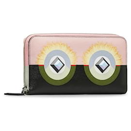 Fendi-Fendi Monster Continental Wallet-Black,Pink