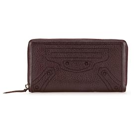 Balenciaga-Balenciaga Classic Continental Round Long Wallet-Brown