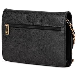 Chanel-Chanel Black CC Caviar Wallet on Chain-Black