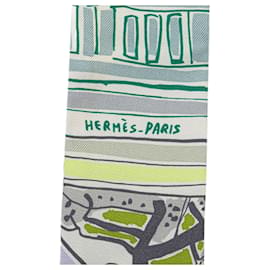 Hermès-Hermès Blue Rayures d'Ete Twilly Silk Scarf-Blue,Light blue