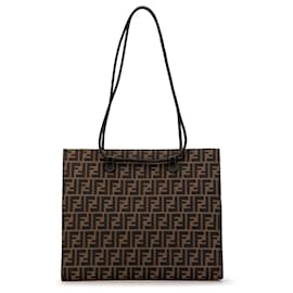 Fendi-Fendi Brown Zucca Canvas Tote-Brown