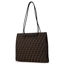 Fendi-Fendi Brown Zucca Canvas Tote-Brown