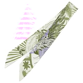 Hermès-Hermès Pink Mythiques Phoenix Coloriages Silk Twilly Scarf-Pink