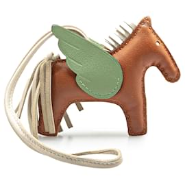 Hermès-Hermès Brown Milo Lambskin Rodeo Pegase Bag Charm PM-Brown
