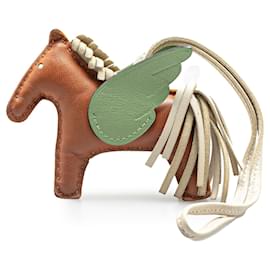 Hermès-Hermès Brown Milo Lambskin Rodeo Pegase Bag Charm PM-Brown