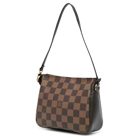 Louis Vuitton-Trousse Pochette Damier Ebene Marron Louis Vuitton-Marron