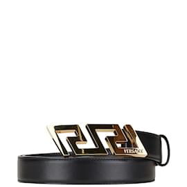 Versace-Versace Greca Belt-Black,Golden